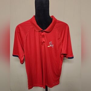 Majestic Cool Base Men's Size XL St. Louis Cardinal Short Sleeve Polo Shirt